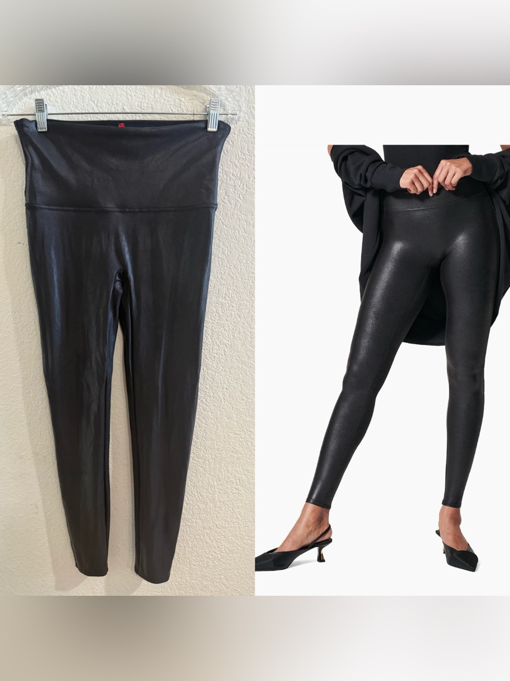 Spanx High-Rise Faux Leather Leggings - Black
